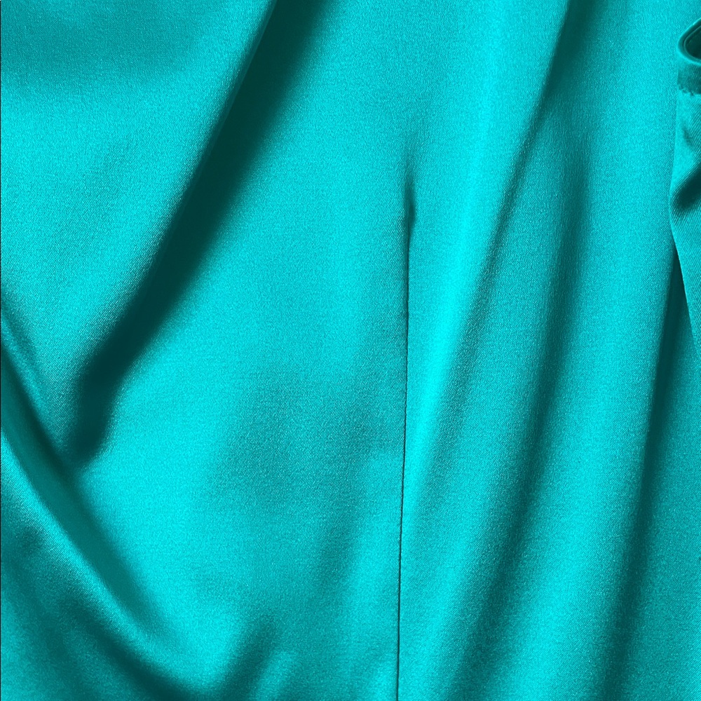 St. John Teal Sheer Chiffon Cape and Silk Camisole (2pc) - Picture 9 of 12